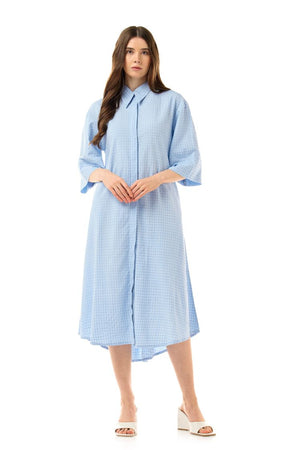 GINGHAM SHIRT DRESS