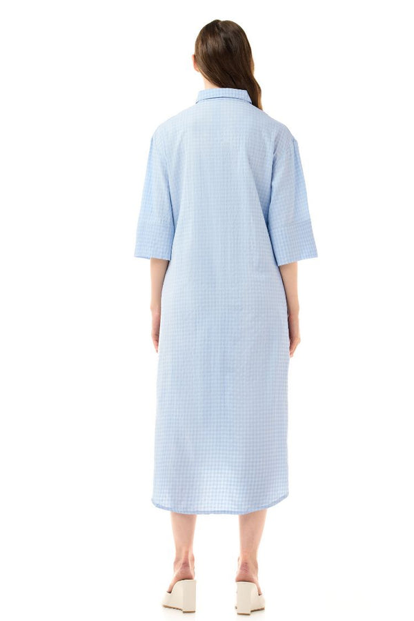 GINGHAM SHIRT DRESS