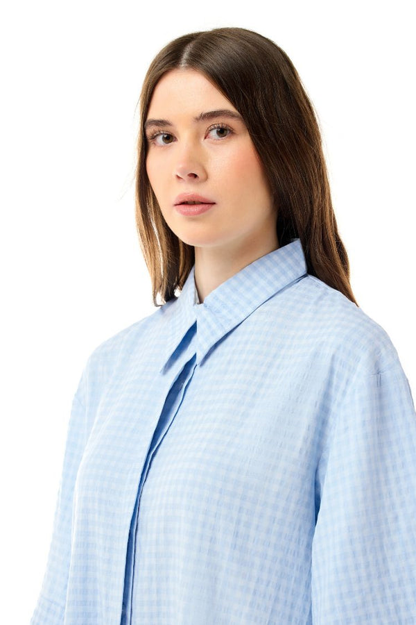GINGHAM SHIRT DRESS